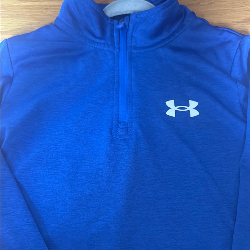 Under Armour Boys Size 4 Royal Blue Half-Zip Top